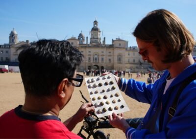 FOF Bike Tours guide showing artefacts infront of Horse Guards Parade