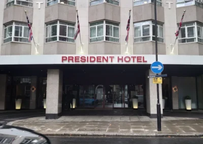 President Hotel near Russell Square, a stop on the FOF Bike Tours Beatles London e-bike tour.